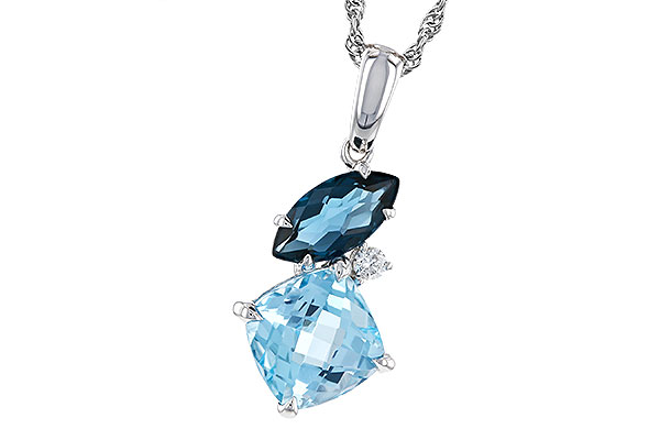 A283-94827: NECKLACE 2.37 TW BLUE TOPAZ 2.40 TGW