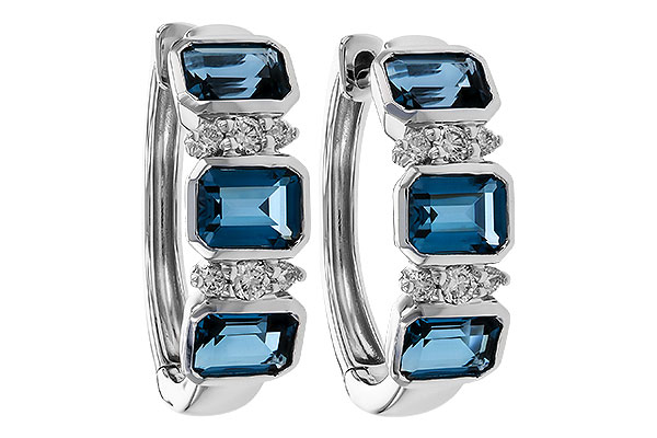 C283-93072: EARRINGS 1.37 TW LONDON BLUE TOPAZ 1.48 TGW