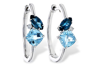 C283-94827: EARRINGS 1.82 TW BLUE TOPAZ 1.86 TGW