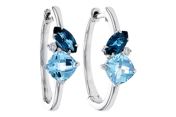 C283-94827: EARRINGS 1.82 TW BLUE TOPAZ 1.86 TGW