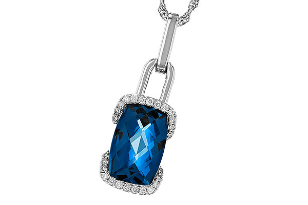 G283-99399: NECK 3.75 LONDON BLUE TOPAZ 3.90 TGW (12x8MM LBT)