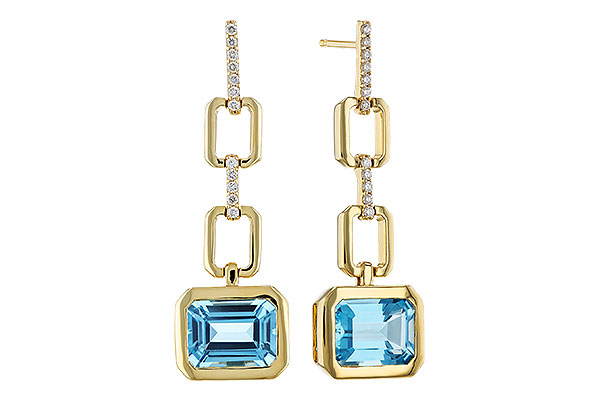 H283-95744: EARRINGS 3.20 BLUE TOPAZ 3.32 TGW (8x6MM BT)