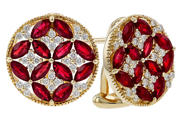 M283-92180: EARRINGS 2.07 TW RUBY 2.37 TGW